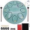 Audasi Steel Tongue Rain Drum 6 Pollici 8 Note Tamburo Pioggia Outdoor Handpan Drum Strumento Pioggia Musica Tamburo Per Educazione Musicale Intrattenimento Meditazione Yoga Zen Regali Blu Schiuma