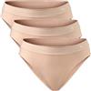 DANISH ENDURANCE Slip Donna Senza Cuciture in Fibra di bambù, Mutande Bikini Elasticizzate, 3 Paia, Multicolore (1x Grigio Scuro, 1x Nero, 1x Beige Nude), M/L