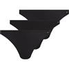 Tommy Hilfiger Donna Slip Taglio Bikini Confezione da 3 a Costine, Multicolore (Black/Black Rib/Black), XL