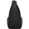 Bryptxztxt Piccola borsa a tracolla gotica con teschio, zaino a tracolla per uomini e donne, elegante borsa a tracolla diagonale, viaggi d'affari, casual, sport e attività all'aperto, Nero , Taglia