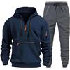 YULONGESS Tute Da Ginnastica Uomo Tinta Unita In Pile Fitness Felpe Con Cappuccio E Pantaloni Larghi Jogging 2 Pezzi Completo Casual Con Zip Caldo Sportiva Set Inverno Palestra Manica Lunga Tuta Ginnastica