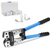 Solsop Pinza Crimpatrice per Capicorda e Giunti in Rame da 10 a 1/0 AWG, 6/10/16/25/35/50 mm² con 60 Pezzi Capicorda di Potenza per Cavi Batteria