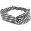 styleBREAKER Fascia capelli donna nodo motivo gessato,Nero