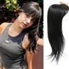 XFSRG Extension Capelli Veri Clip Topper Copre Calvizie e Diradamento Elegante e Naturale per lo Styling Quotidiano Feste (1B# Nero)