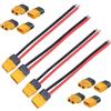 GTIWUNG 2 Paia XT60H Connettore Maschio Femmina con Cavo di Silicone 15cm 12AWG, 2 Paia XT-60H Spina Connettore per Batteria RC Lipo FPV Drone, Giallo