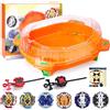AIBREAY Burst Trottola Stadio Set da Battaglia, 6 trottole giocattolo e 2 dispositivi e 1 arena di lancio per bambini dagli 6 anni in su, Multiplayer Fighting Game (arancio)