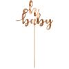 Libetui Topper XL per torta Oh Baby Rose Gold - Decorazione per torta Baby Shower, Gender Reveal e baby shower, decorazione per torte in legno e carta, made in EU