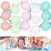 SKIKHN Bombe d'acqua riutilizzabili, confezione da 15 palline in silicone a riempimento rapido con sacchetto a rete, bombe d'acqua a riempimento rapido in 5 colori