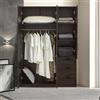 [en.casa] Armadio Guardaroba per Camera da Letto Armadio Chiuso con Ante a Persiana Scomparti Cassettiera Asta Appendiabiti 176 x 120 x 52 cm MDF Effetto Noce Scuro