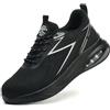 TQGOLD Scarpe Antinfortunistiche Uomo Donna Leggere Scarpe da Lavoro Antiscivolo Scarpe da Cantiere con Punta in Acciaio Traspiranti Scarpe Sicurezza(Nero/46EU)