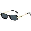 Dollger Occhiali da sole rettangolari retrò per donne moda vintage trendy divertenti piccoli occhiali da sole quadrati 90 2025, Nero , m