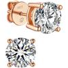 MomentWish Moissanite Orecchini Oro Rosa, 1 Carato/5mm Orecchino Punto Luce Donna Uomo Brillanti Diamanti Anallergici Regalo-4 Prong