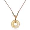 COAI Collana da Donna Regolabile con Ciondolo Ciambella di Citrino Naturale, Collana di Citrino Pietra Naturale