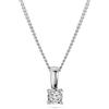 MIORE - Collana Donna Oro Bianco Vero 9KT 375 - Diamante Naturale, Punto Luce Pendente con Catena, Collana anallergica Catenina lunga Cm. 45