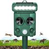 AOOWU Professionale Repellente per Gatti, Ultrasonico Solare Alimentato Animale Deterrente, Repellente per Roditori a Ultrasuoni con Luce Flash a LED, per Cani, Piccioni, Volpi, IP66 Impermeabile