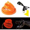 Balabaxer El Wire - Striscia LED arancione per interni auto, 3 m, cavo al neon USB 5 V con protezione fusibile per decorazione interna dell'auto con bordo cucito da 6 mm