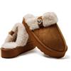 JOMIX Pantofole Donna Invernali Chiusi Ciabatte Pelose Calde da Casa Babbucce Comodo da Inverno MD1008-9（Cafe, 39）
