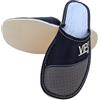 APREGGIO - Ciabatte Uomo in Pelle Liscia - Pantofole Casa Uomo - Con le dita coperte - Slip-On - Suola Piatta - Vip Grigio - Taglia 46 EU