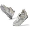 JOMIX Donne Sneaker Dimagrante Scarpe Donna Passeggio Scarpe Ginnastica Fitness Cunei Piattaforma Scarpe MD9792-2 (Bianco, 40)