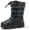 JOMIX Stivali Bambini Ragazzi Doposci Stivaletti Bambine Ragazze da Neve Impermeabile Scarpe Invernalin Imbottite da Bimbi Bimbe MB9538 (Nero, 35)