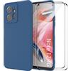 MOONESS Cover per Xiaomi Redmi Note 12 4G (6.67") Custodia,Con 2 Pellicola Vetro Temperato Morbida Sottile Liquid TPU Case - Blu