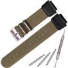 MCXGL Cinturino in nylon per Casio AE1200WH AE-1000 SGW-300H SGW-400 AQ-S810W 18mm Cinturino di ricambio da uomo in pelle anello in acciaio inossidabile - Verde militare