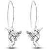 Hapour Orecchini a cerchio in argento sterling 925, da donna, ipoallergenici, motivo: colibrì, Argento sterling