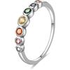 E Jewelry Anello Eternità Anniversario Arcobaleno per Donna, Fedi Nuziali, Argento Sterling 925, Anello Arcobaleno da Donna Placcato in Rodio
