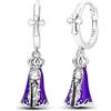 Hapour Orecchini da donna in argento sterling 925, orecchini pendenti con ciondoli della Vergine Maria, orecchino pendenti a cerchio, orecchini ipoallergenici di Halloween