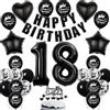Hopewey palloncini 18 anni compleanno ragazza ragazzo nero decorazioni torta 18 anni compleanno ragazza palloncini compleanno 18 anni ragazzo ragazza palloncini 18 anni ragazza compleanno decorazione