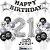 Ohaoduo Palloncini 21 Anni Compleanno Nero Argento - Decorazione Festa per Donna e Uomo