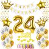 Hopewey Palloncini 24 Anni Compleanno Feste Decorazioni Oro, 24 Anni Palloncini Compleanno Oro,palloncino 24 Anni Compleanno uomo,24 Anni Decorazione Compleanno 24 Anni uomo donna Palloncini deco