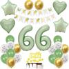 Crazy-M Verdi palloncini 66 anni compleanno donna decorazioni compleanno 66 anni uomo verde oro palloncini decorazioni 66 anni donna compleanno palloncini, decorazioni gâteau compleanno 66 anni uomo