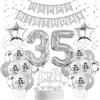 Crazy-M Palloncini 35 anni compleanno grigio argento, Decorazioni Compleanno 35 anni Uomo Donna, 35 anni Decorazioni Festa Compleanno Uomo Donna argento, palloncini argento 35 anni decorazione