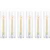 NUPTIO Uragano Portacandele In Vetro: 6 Pezzi Portacandele per Candele Candeliere, Taper Candle Stick Alto Cilindro Senza Fondo Portacandele Matrimonio Festa Centrotavola Decor Sala da Pranzo