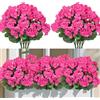 ASTNIC 4 pz Fiori Artificiali, Geranio Artificiale Fiori di Seta per Outdoor Indoor, Decorativo Fiori Artificiali in Vaso, Resistente UV di Plastica Fau Fiori Patio Garden Party Table Decor