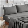Tokokimo Set di Lenzuola Matrimoniali 4 Pezzi, Lenzuolo con Angoli 180x200 cm, Lenzuolo Piano 270x290 cm, 2 Federa 50x80 cm, Poliestere Morbido e Resistente, Grigio
