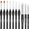 Vicloon 10 Set di Pennelli per Dipingere, Set di Pennelli a Secco 10 Misure Pennello Professionale per Pittura di Dettaglio, Set Pennelli Pittura in Nylon Art per Giochi da Tavolo, Pittura ad Olio
