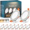 YindaLux Faretti Led da Incasso per Cartongesso, 5W 550LM IP44 Faretti LED Soffitto Dimmerabile, 3000K 4000K 6000K Regolabile Faretti da Incasso 230V Diametro Foro Ø65-75mm, Nichel, Set di 10