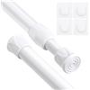 Flintronic 2PCS Bastone per Tenda Estensibile, 40-70cm Bastone per Tenda da Doccia Estensibile Senza Trapano,13mm Asta Telescopica con 4 Staffa di Supporto, per Finestre, Bagno, Porta Armadio Cucina