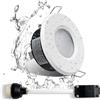 Sweier Faretto a Incasso IP65 Bianco per Bagno e Cucina, Base GU10, Downlight per Soffitto, Alluminio Pressofuso, Foro 68mm, Finitura Bianca (Lampadina Esclusa), 1 Pezzo