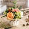 TKAS Fiori Artificiali con Vaso Ceramica, Composizioni Fiori Seta Mazzo Piante Finte da Interno Esterno, Fiori Finti Bouquet Fiori Secchi per Decorazioni Tavolo Casa Ufficio Matrimoni (Mix Color-4)