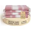 LANE LINEN Telo mare in 100% cotone con borsa, 4 asciugamani oversize 99,1 x 180,3 cm, assorbente per piscina, extra large, ad asciugatura rapida, asciugamano da viaggio con sabbia, rosa cashmere