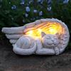 Festive Lights Pietra commemorativa progettata con buon gusto e amore con illuminazione a LED a energia solare con batterie, pannelli solari integrati e interruttore crepuscolare