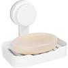 Lifewit Ventosa Portasapone per Doccia, Porta Saponetta con Scarico, Porta Sapone in Plastica senza Foratura, Portasapone Rimovibile da Parete per Doccia, Portaspugna da Cucina, Bianco