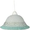 Generico Lampadario a Sospensione Classico in Vetro, 1 Luce, per Cucina, Bagno, Camera, Soggiorno, Scala, Corridoio art. rosa verde