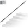 Randaco Corrimano in acciaio inox, ringhiera per scale, ringhiera da parete, con supporto da parete e tappi terminali, per interni ed esterni, balcone, lunghezza 200 cm