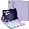 Bettdow Tastiera Custodia per Samsung Galaxy Tab A9+ 11 2023, Layout Italiano Retroilluminata Staccabile e Cover Protettiva per A9 Plus SM-X210/X215/X216, Viola