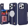 SailorTech per iPhone 13 Pro max Custodia per telefono con porta carte di credito, iPhone 13 Pro max Custodia con slot per carte di credito mag safe Portafoglio Zipper per uomo - Blu