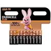 Duracell 10X Duracell AAA Plus (1 Blister Da 10 Batterie) 10 Pile Mini Stilo (LR03/MN2400)